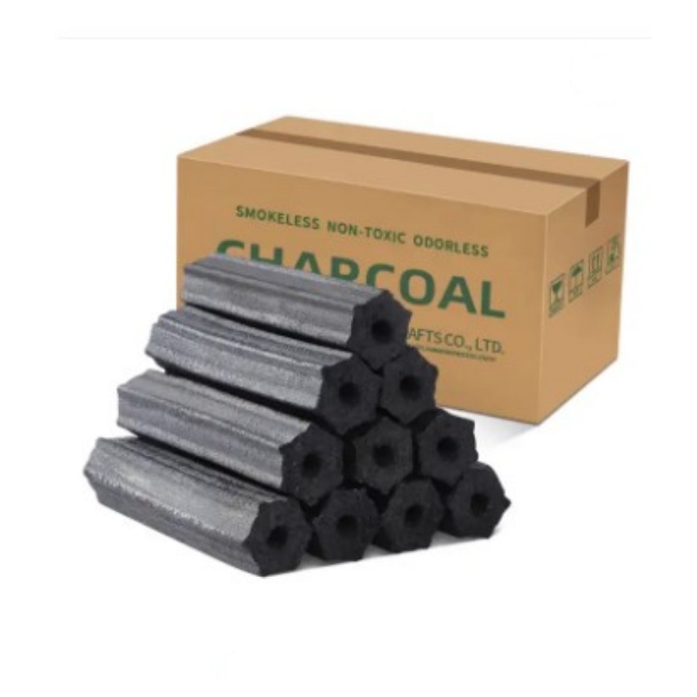 HQBQ0006 HongQiang outdoor cooking heating hexagonal shape hardwood sawdust briquette charcoal for BBQ