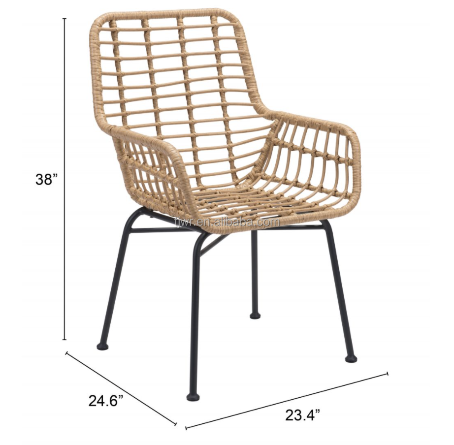 Hot sale lawn french bistro terrace swimming pool single balcony wicker garden lounge rattan chair for hotel club room