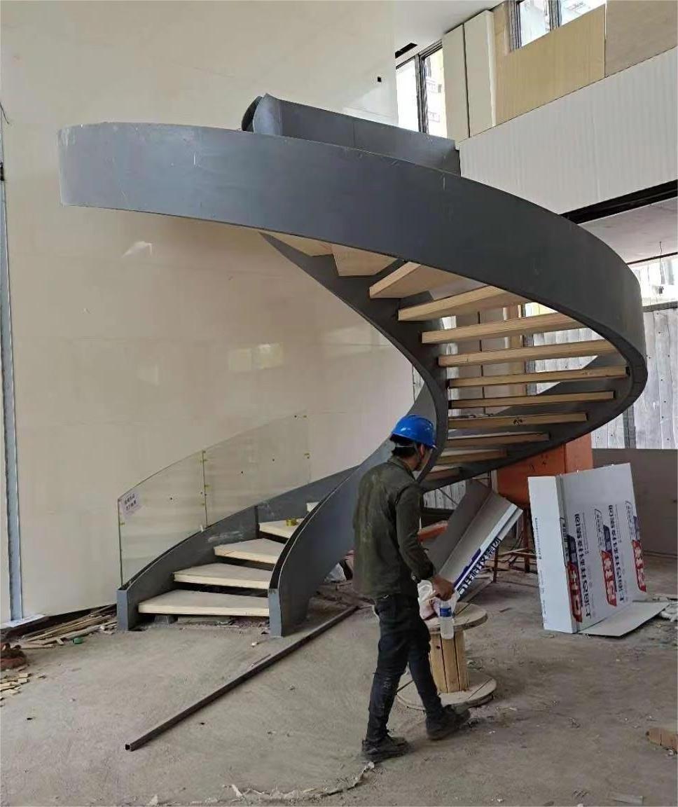 High Level Winding Welding Hotel Used Metal Large Spiral Staircase For Sale