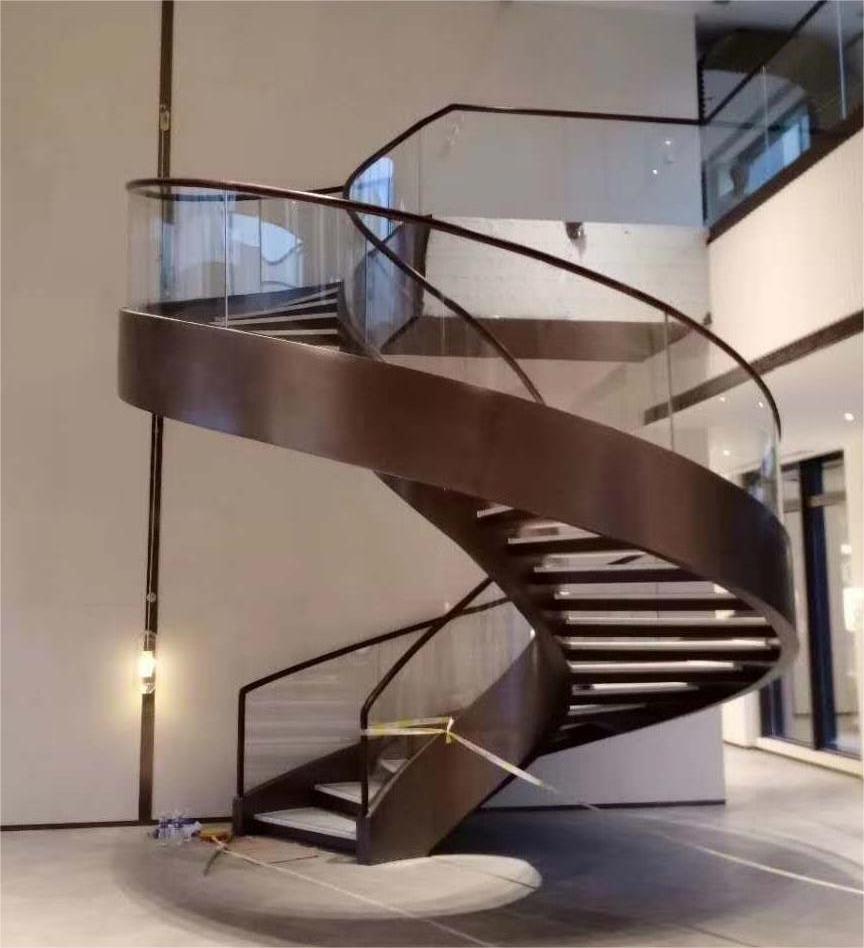 High Level Winding Welding Hotel Used Metal Large Spiral Staircase For Sale