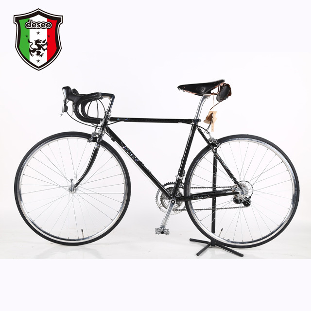 China road bike factory adult bike 700C chrome molybdenum steel black flash silver leisure road bike export custom style