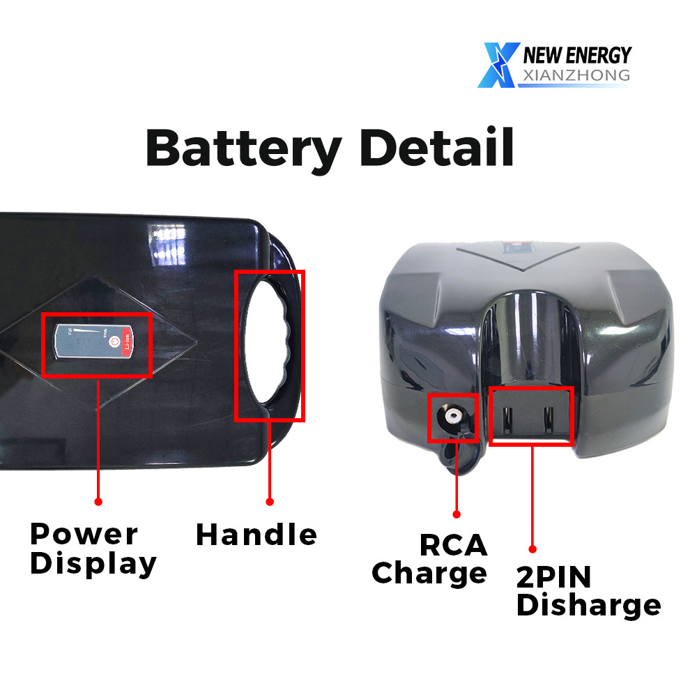 48v 36v 24v electric bike little frog box bicycle ebike style battery case packs 24v 10ah 48v 36v