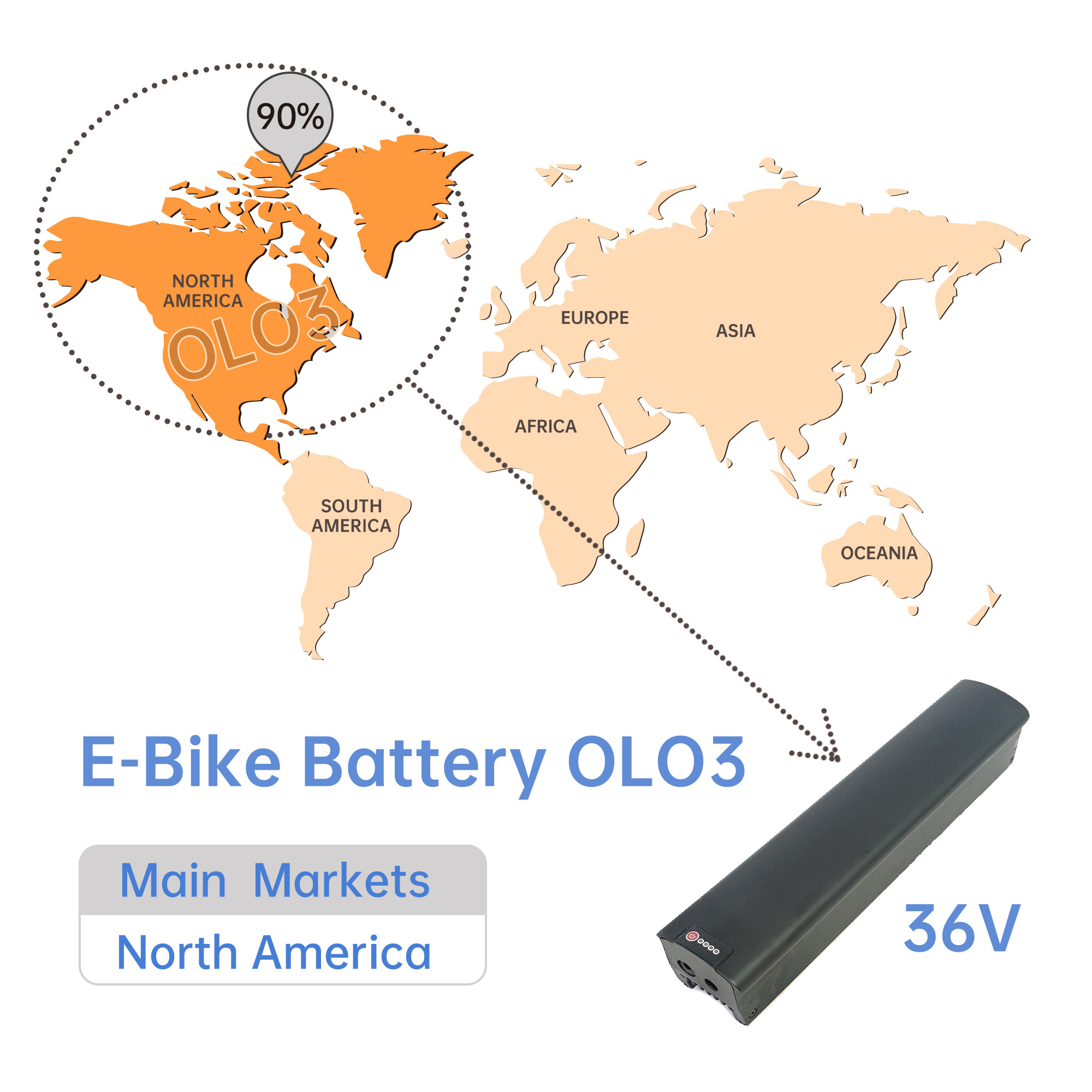 18650 Li-ion Best Price Rechargeable Battery Pack Lithium Battery Black E Bike Battery NCM 36V DC 3kg