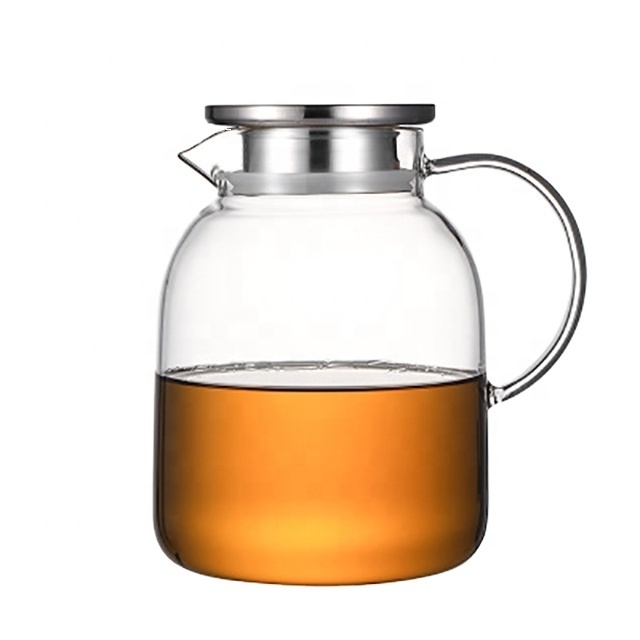 Hot Sale 1L 2L Borosilicate Glass Water Pitcher Fridge Carafe Ice Tea Maker Cool/Hot Water Glass jug