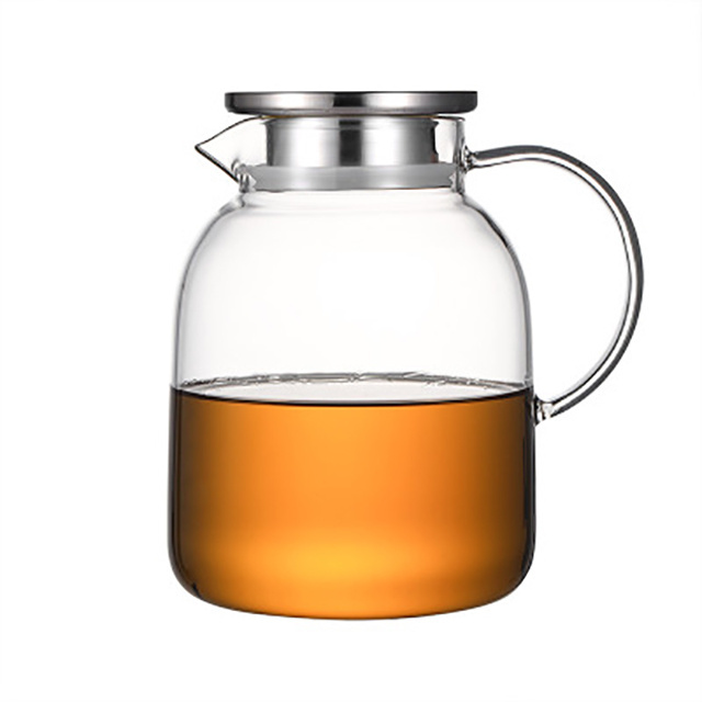 Hot Sale 1L 2L Borosilicate Glass Water Pitcher Fridge Carafe Ice Tea Maker Cool/Hot Water Glass jug