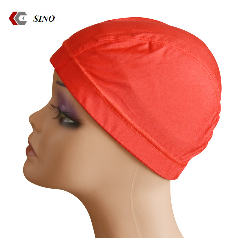 Factory wholesale high quality kids adult spandex dome cap ultra stretch swimming cap