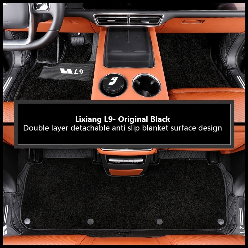 Leather Car Floor Mats 6pcs Front Rear Cargo Liner Mat Waterproof Anti-Slip Trunk Mat Custom Fit for Cars