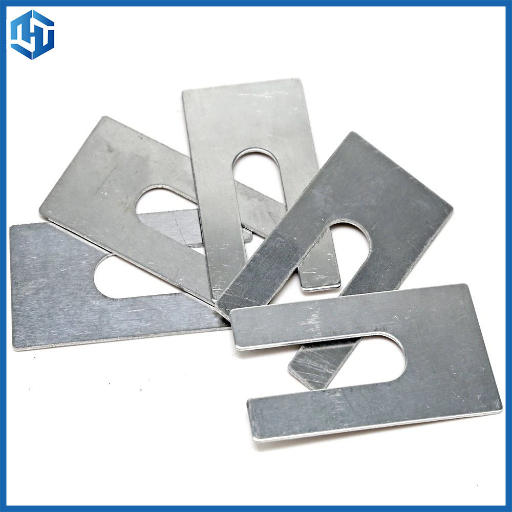 YHX U Shape Slotted Window Shims Door Washer Customization Aluminium Horse Shoe Packers