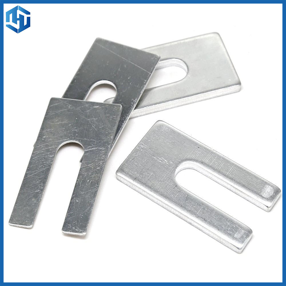 YHX U Shape Slotted Window Shims Door Washer Customization Aluminium Horse Shoe Packers