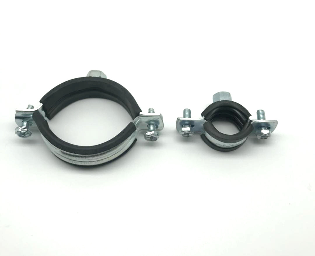 China supplier standard Hose Rubber Plastic Pipe Clamp Steel Clip Cable double pipe clamp with rubber