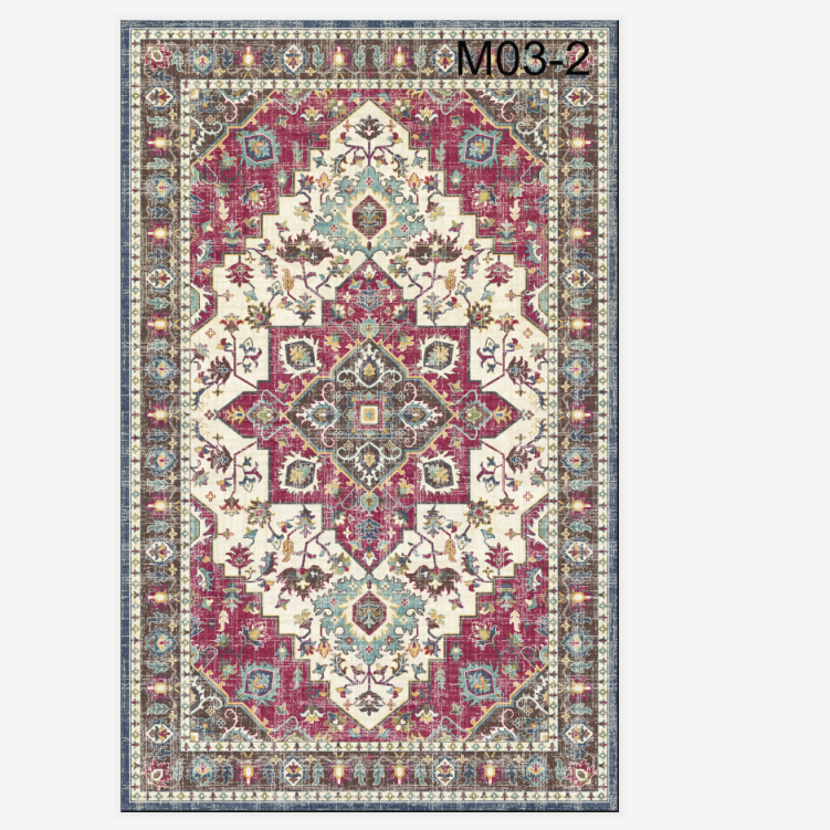 luxury alfombra polyester Print drawing machine made  turkish living room flooring used persian carpet