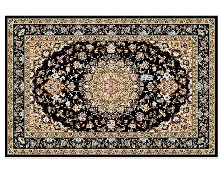 luxury alfombra polyester Print drawing machine made  turkish living room flooring used persian carpet