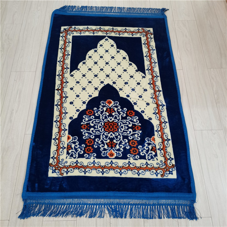 Cushioned Raschel thick and soft  beautiful luxury muslim prayer anti slip praying mat