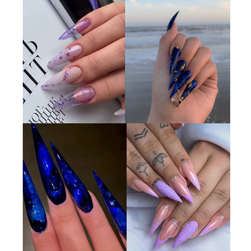 Gel Tip Nails Full Cover French Press On Label X Box Acrylic Clear False Non C Curve 3Xl Soft Mail And Glue Kit Free Nail Tips