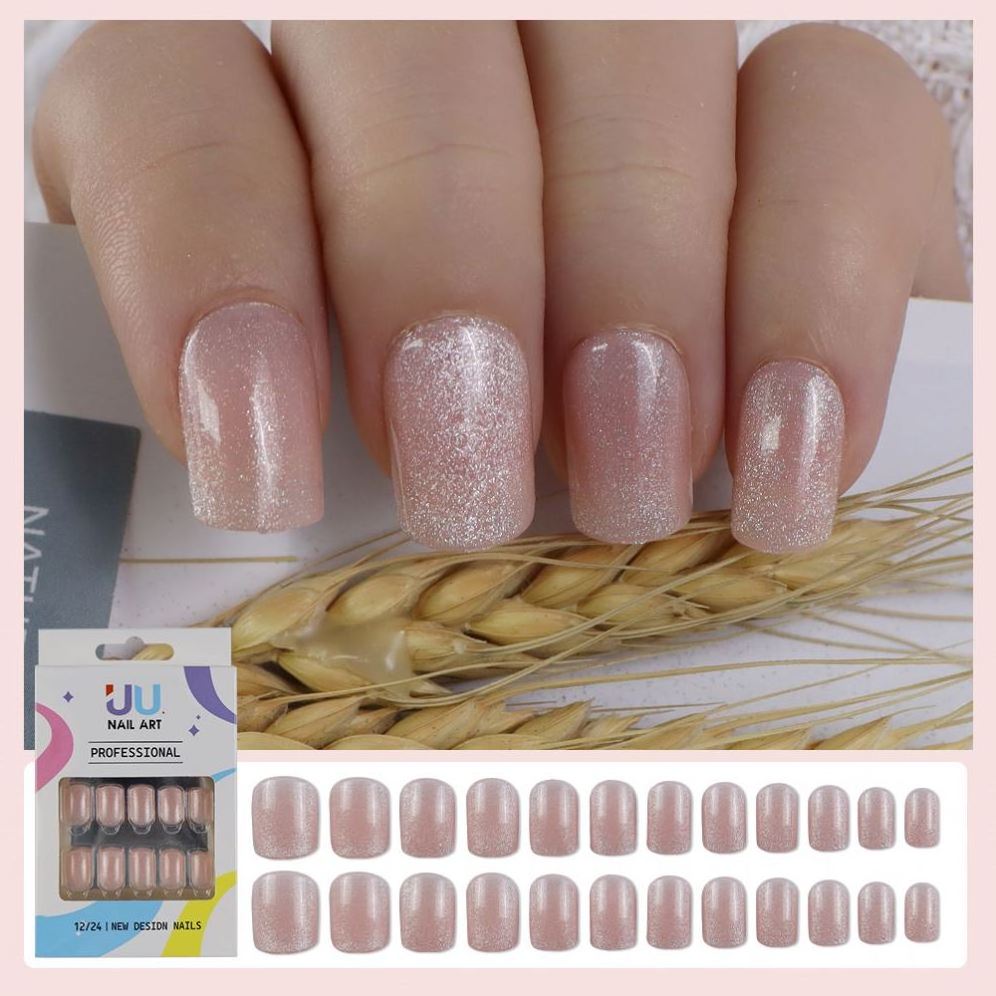 Best Quality China Manufacturer Solid Color 24 Pcs Short Square Press On Nails Nail