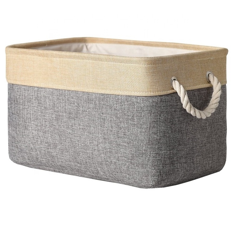 YUJIN Canvas Closet Storage Bin Foldable Storage Baskets for Shelf