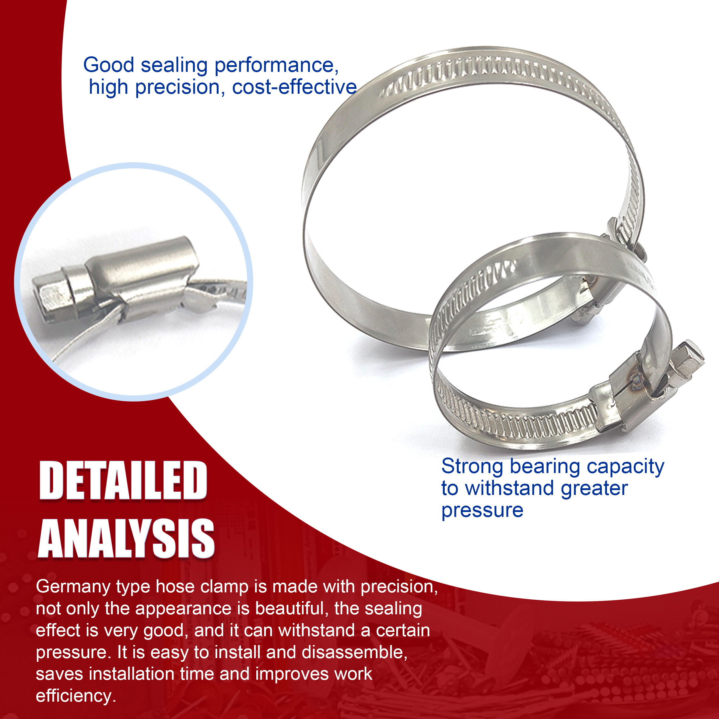 germany type hose clamp carbon steel stainless steel