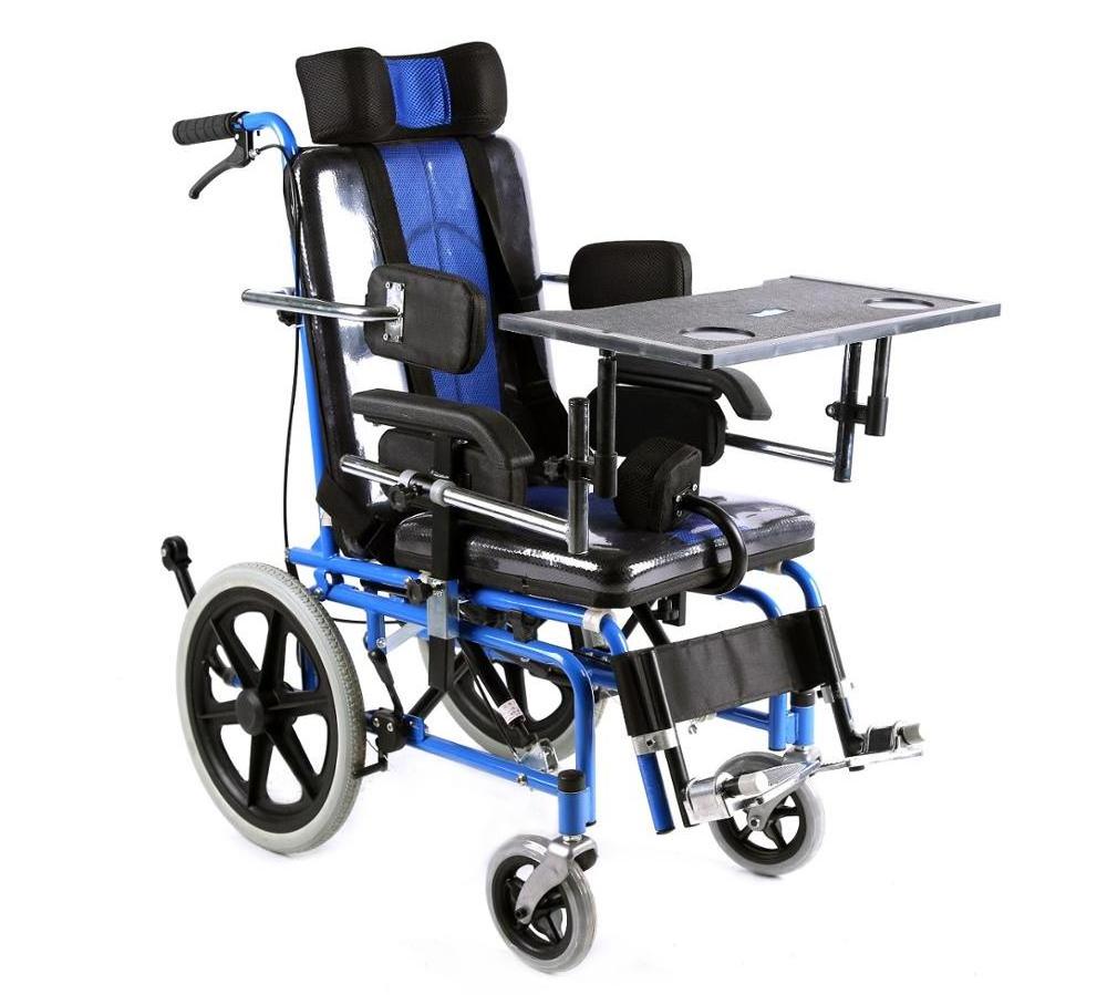 The Newest Direct Panacea Cerebral Palsy Wheelchair Child with Steel Frame Soft Seat and Solid Tire