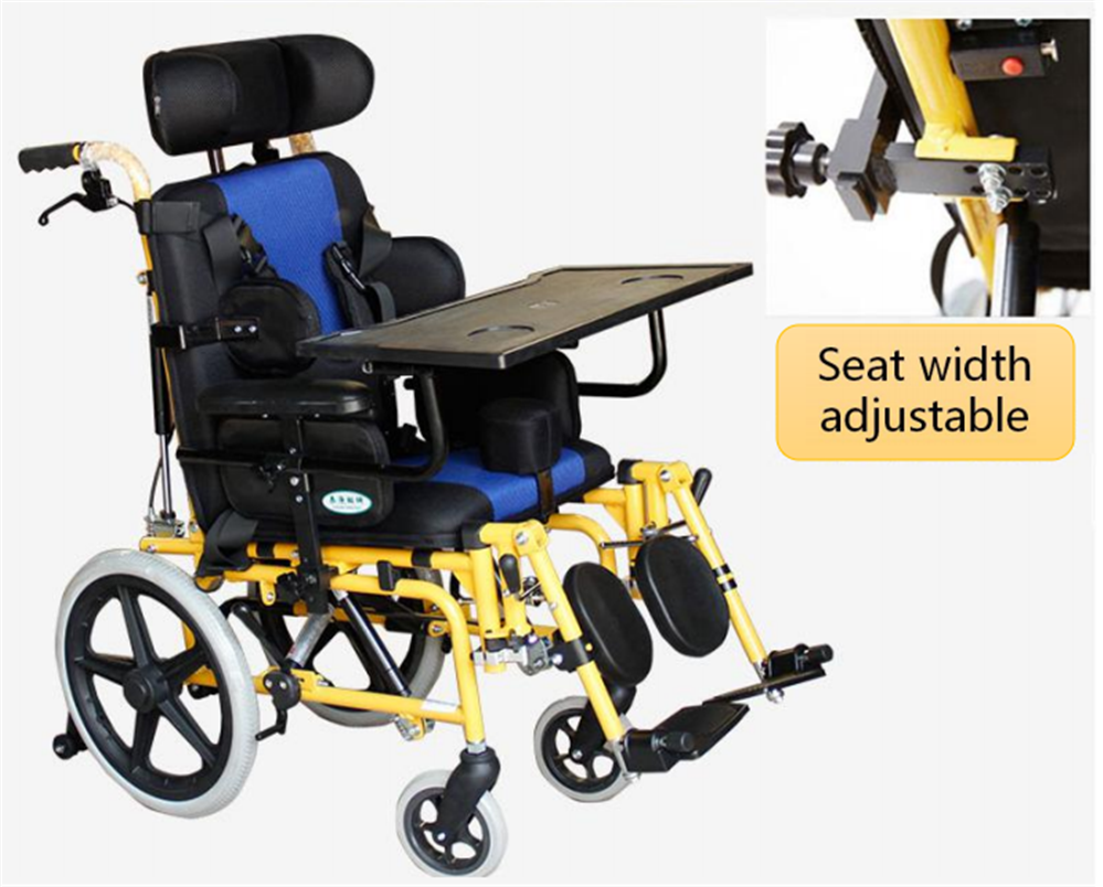 The Newest Direct Panacea Cerebral Palsy Wheelchair Child with Steel Frame Soft Seat and Solid Tire