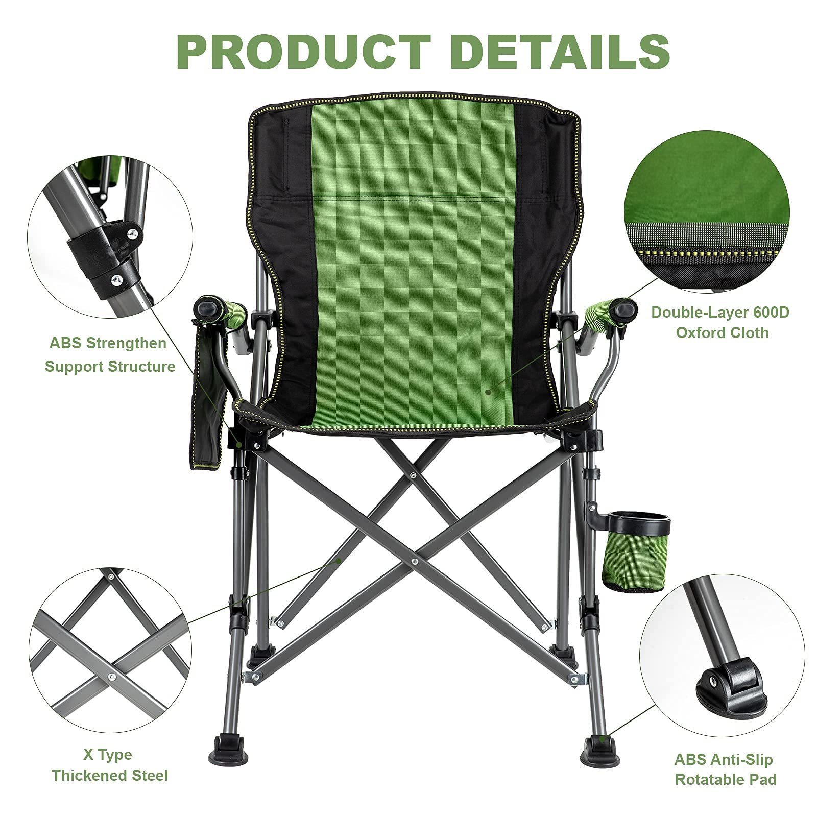 Outdoor Comfortable Folding Chair Oversize Club Camping Chair Beach Lounge Chair