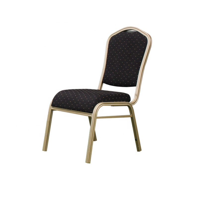 Wholesale Cheap Hotel Party Stackable Aluminium fabric Upholstered Padded throne Banquet Chair for banquet hall wedding events