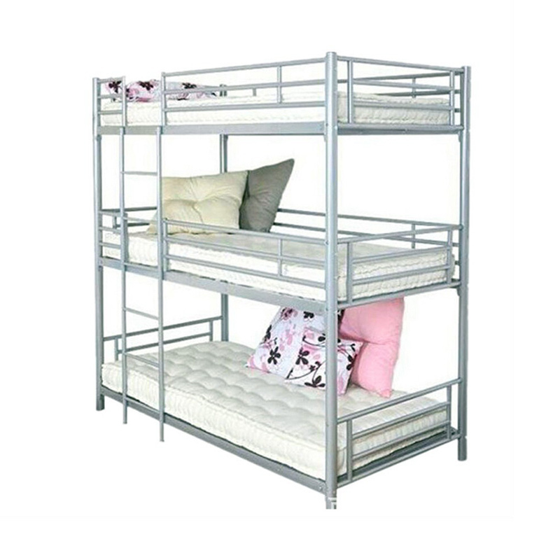 Cheap school heavy duty double decker metal frame bunk beds with ladder