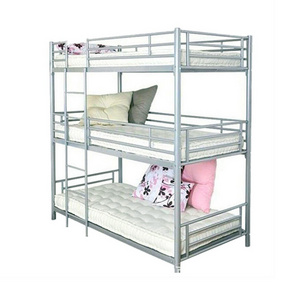 Cheap school heavy duty double decker metal frame bunk beds with ladder