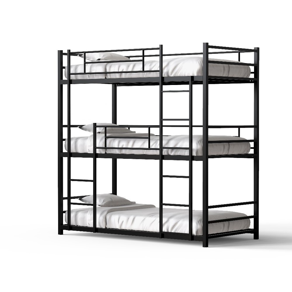 Cheap school heavy duty double decker metal frame bunk beds with ladder