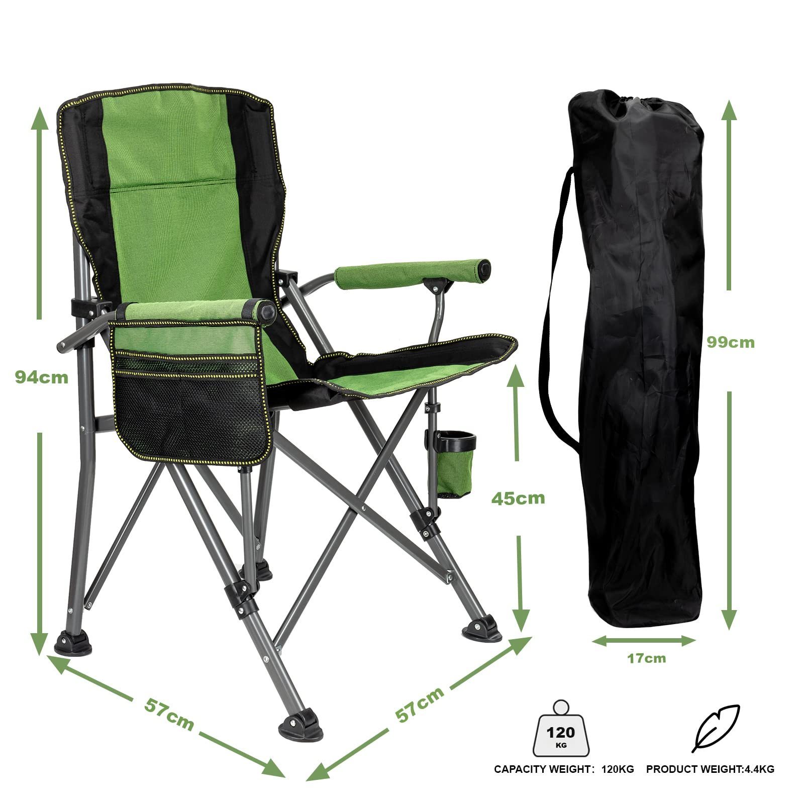 Outdoor Comfortable Folding Chair Oversize Club Camping Chair Beach Lounge Chair