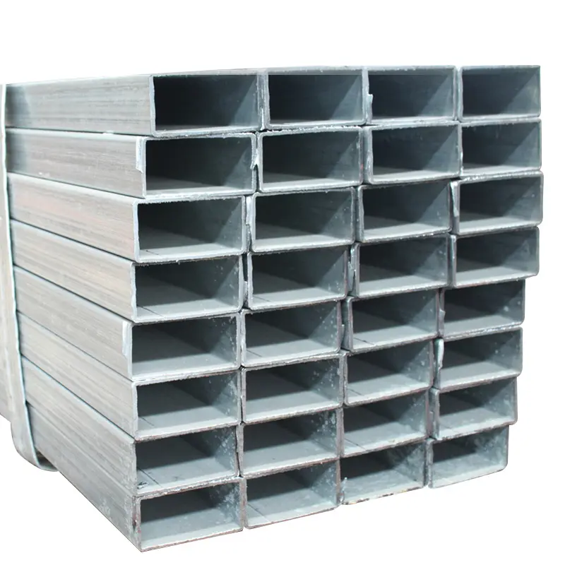 Hot Dipped Pipe Black Rectangular Tubes Galvanized Rectangular Steel Square Profile Steel Tianjin GB Steel 6mm  0.35 - 30 Mm