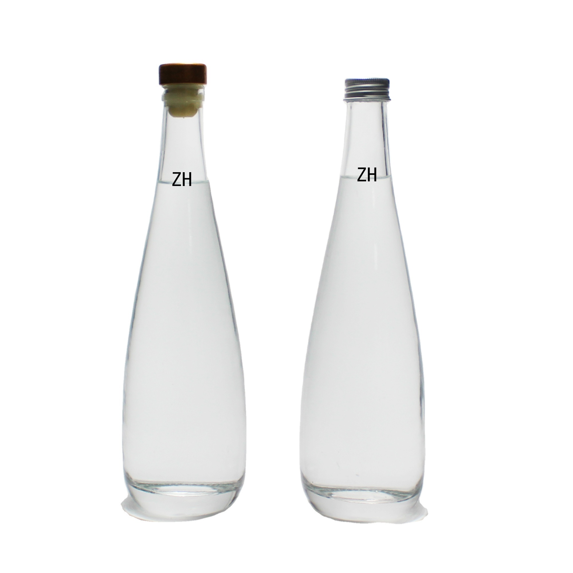 Crystal super flint white water glass bottle 750ml 500ml for mineral water liquor