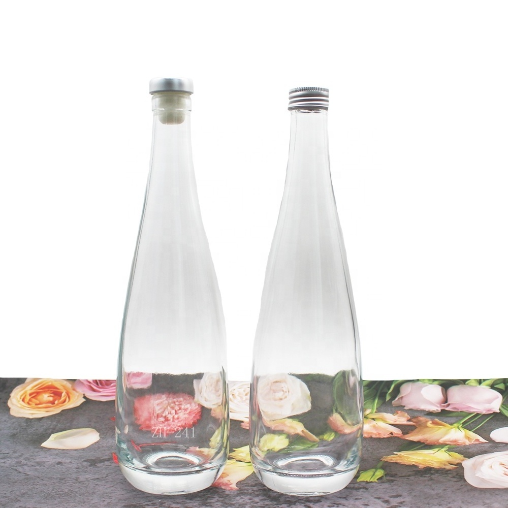 Crystal super flint white water glass bottle 750ml 500ml for mineral water liquor