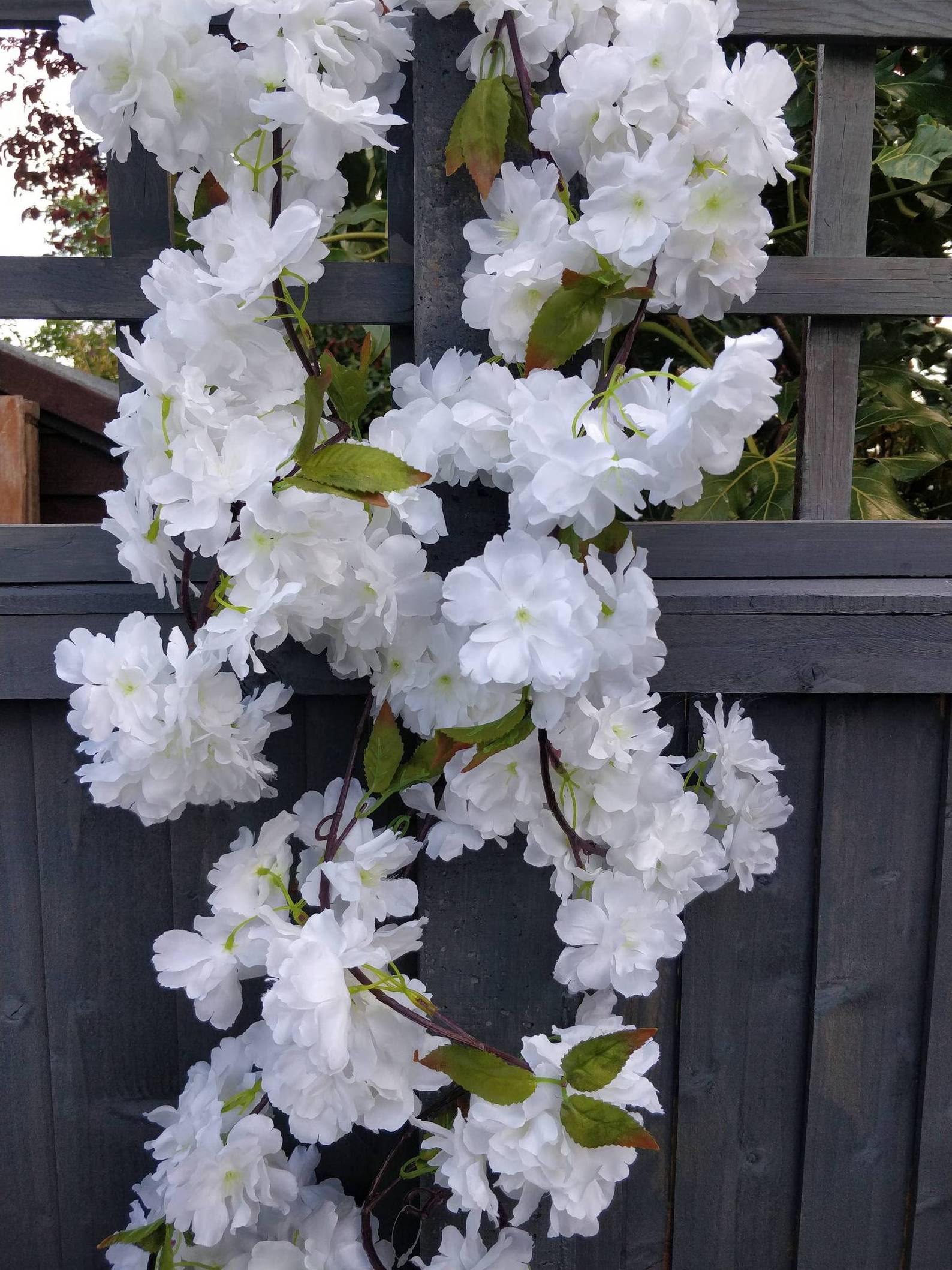 Pink White Flower Leaves Artificial Cherry Blossom Garland Artificial For Wedding Backdrop Arch Wall Hanging Decor