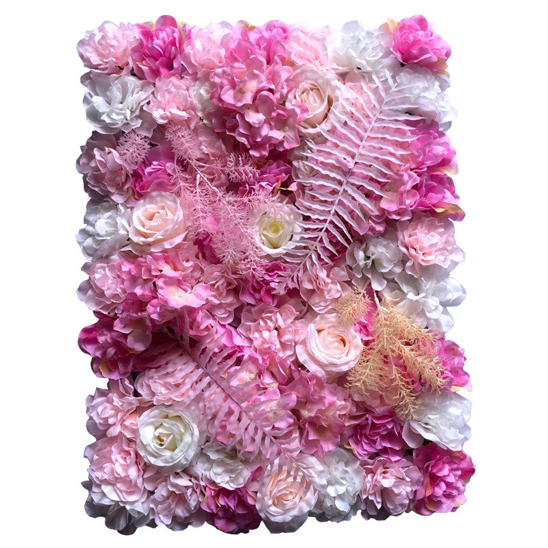 Fabric artificial rose and peony  purple flower wall flowerwall cloth flower wall for sale purple flower wall panel