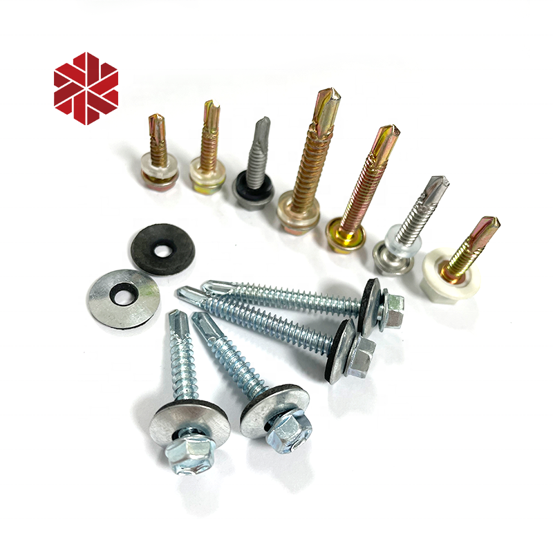 Wholesale Zinc Tornillos Hexagon Self Drilling Roofing Screw Painted Hex Head Self-Tapping Screws With Washer For Metal to Wood