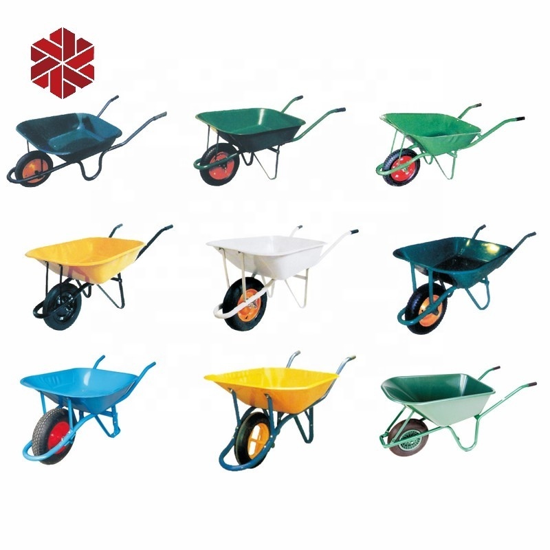 Garden construction wheelbarrow WB6414 wb3800 WB6140 WB7200 plastic tray 200KG Heavy-Duty wheel barrow with solid wheel wb6400