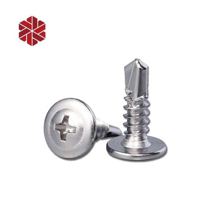 Countersunk Truss Wafer Pan Head Self Drilling Screws Blue Zinc White colored Slotted Hex Flange Head Roofing Screws With Washer