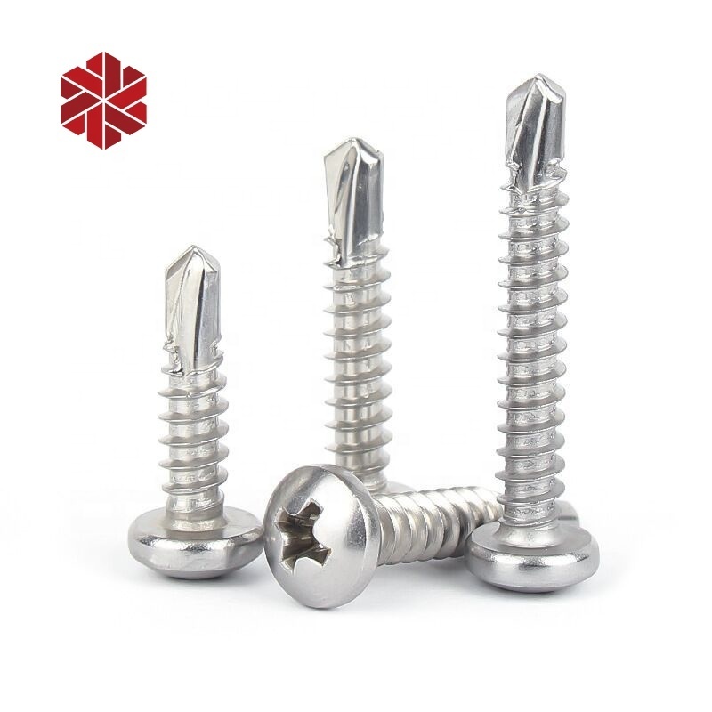 Countersunk Truss Wafer Pan Head Self Drilling Screws Blue Zinc White colored Slotted Hex Flange Head Roofing Screws With Washer