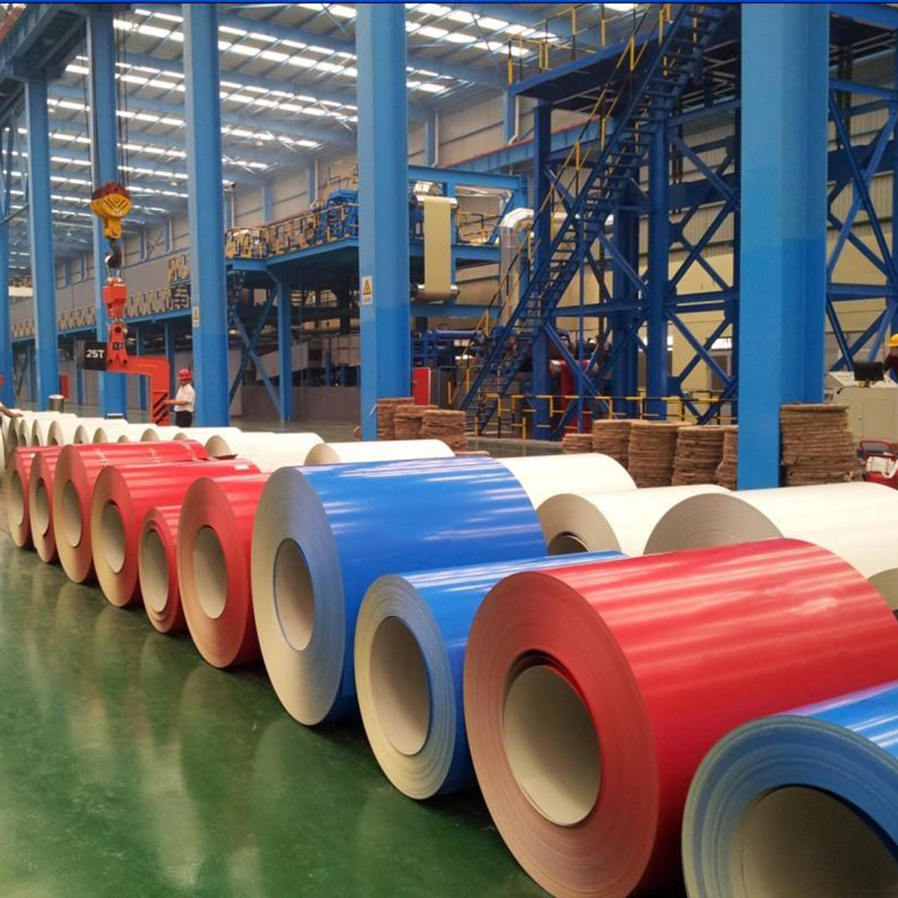 Factory price of prime quality prepainted galalume steel ppgl color coil for roofing sheet