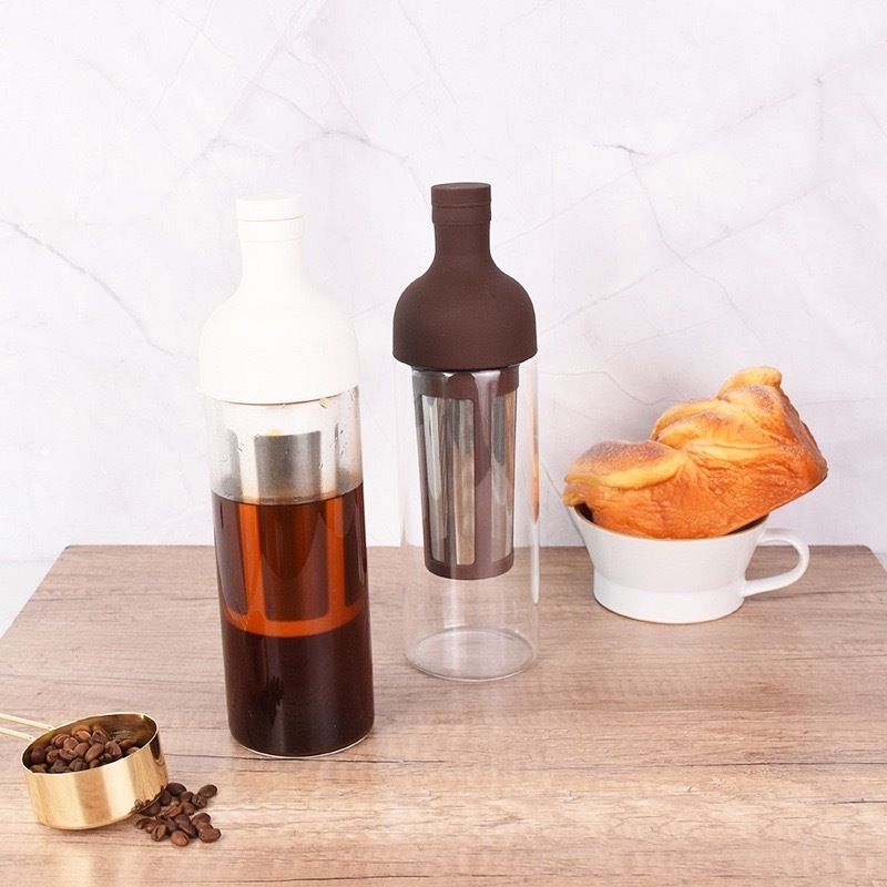 Portable Glass Cold Brew Iced Coffee Fruit Tea Set Press Maker Pitcher Pot with Stainless Steel Filter