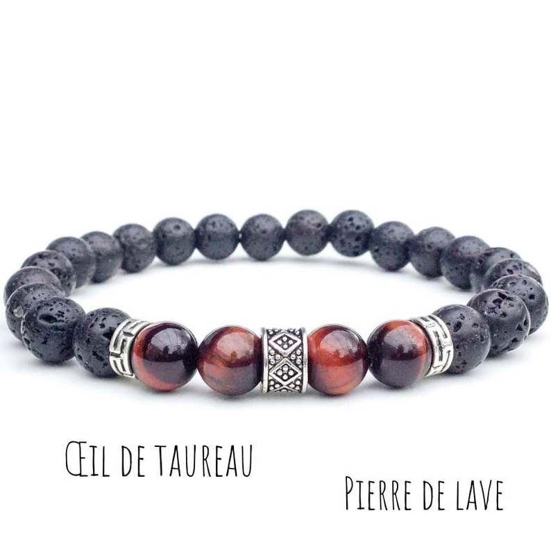 Top Sale Black Lava & Red Tiger Eyes Yoga Bracelet Gift for Men's Mala Bracelet Wholesale