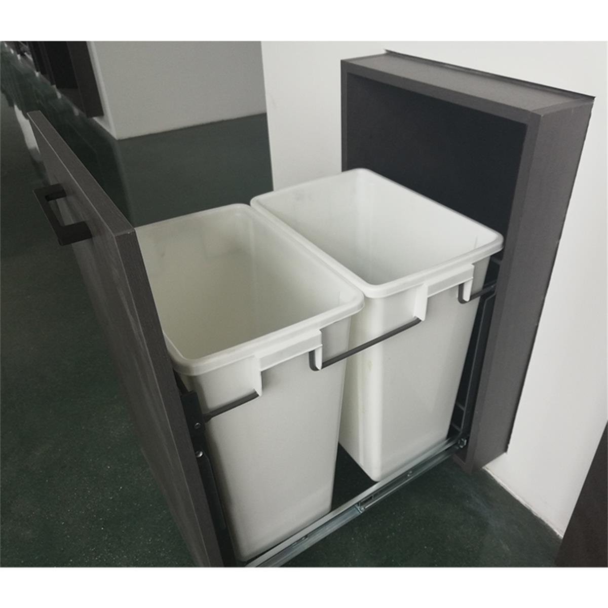 Kitchen Restaurant Sliding Trash Can Pull Out Drawer Built In Double Waste Bins