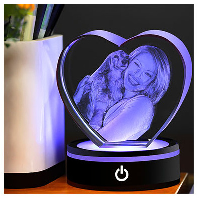 Crystal Glass Engraved 2d 3d Laser Engraving Machine Trophy Cartoon Photo Keychain Gift Craft Inside Subsurface Laser Engraver