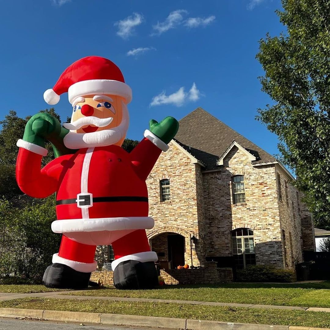 Outdoor Giant 20ft Christmas Inflatable Santa Claus With Blower Inflatable Santa Claus Christmas Decorations For Yard Decor