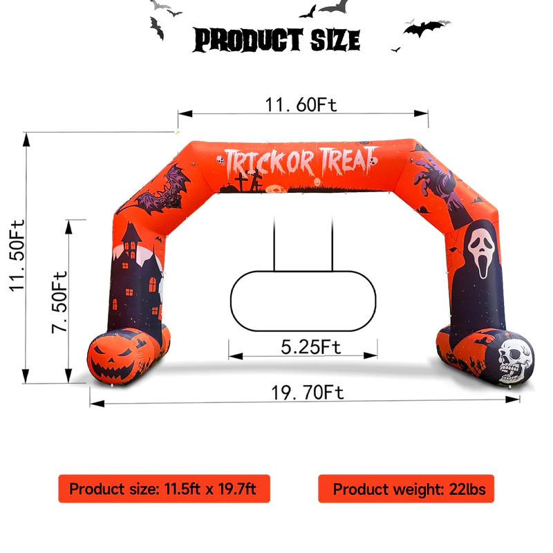 20 FT inflatable halloween pumpkin arches decoration inflatable arches for Yard Decoration Entrance