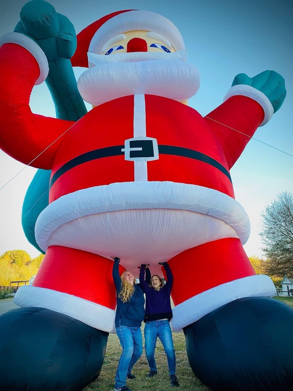 Outdoor Giant 20ft Christmas Inflatable Santa Claus With Blower Inflatable Santa Claus Christmas Decorations For Yard Decor