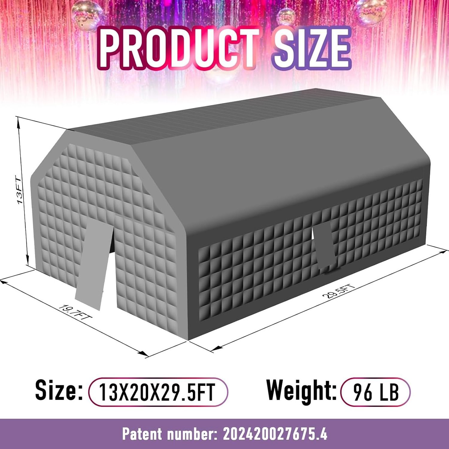 Portable inflatable Large Party Tent House Black LED Light wedding Cube night club Party event inflatable nightclub