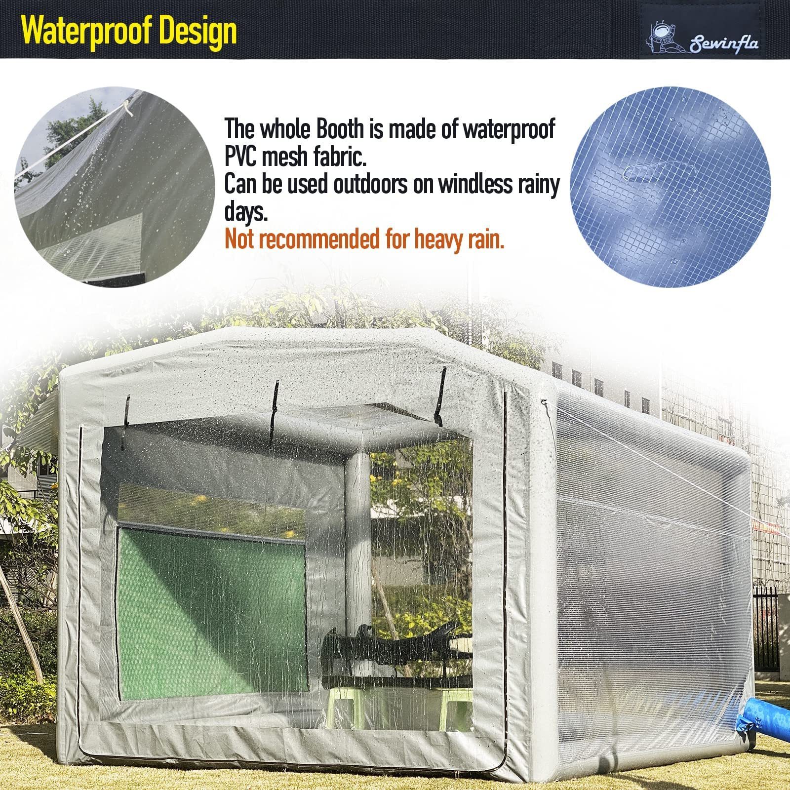 High Powerful White Portable Airtight Inflatable Spray Booth Tent Durable Waterproof Car Garage Tent Mobile Spray Booth