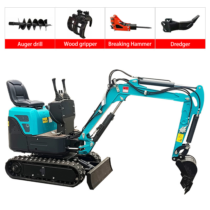 Ce Epa Euro 5 Factory Supplied 1 Ton Smallest Crawler Mini Compact Excavator Bagger With Attachments