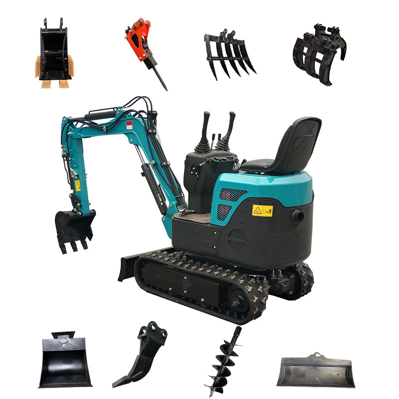 Ce Epa Euro 5 Factory Supplied 1 Ton Smallest Crawler Mini Compact Excavator Bagger With Attachments